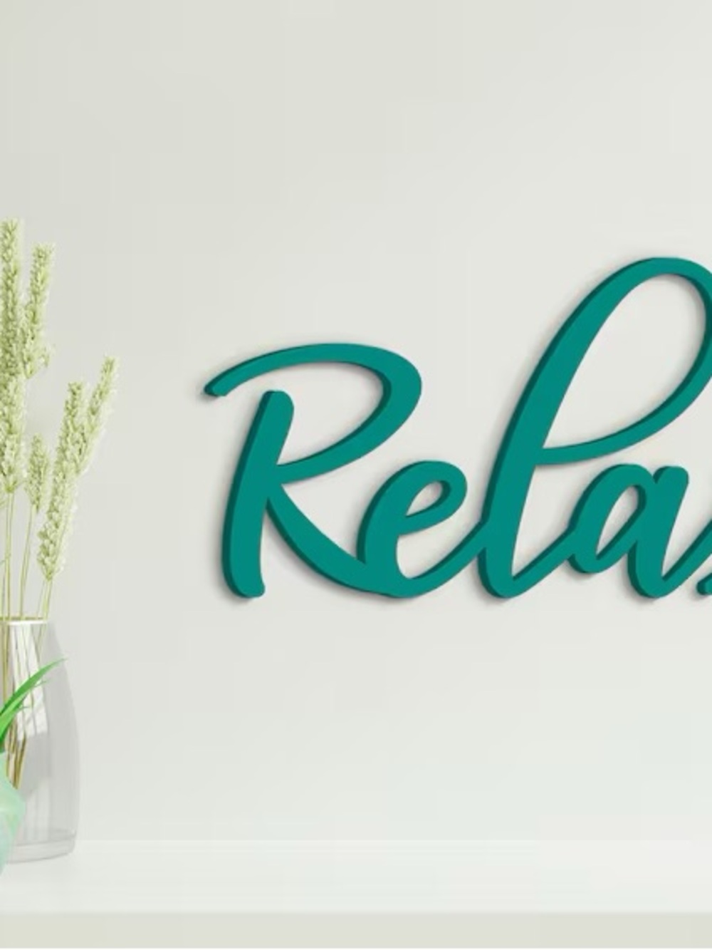 IKEA Turquoise Script 'Relax' Wood Wall decor